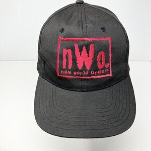 Vintage NWo New World Order Hat Cap Snap Back Mens Black WCW Wrestling 90s